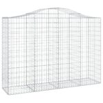 vidaXL Oblúkové gabionové koše 6 ks 200x50x140/160 cm pozink. železo – Obrázok 3
