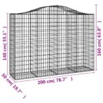 vidaXL Oblúkové gabionové koše 6 ks 200x50x140/160 cm pozink. železo – Obrázok 6