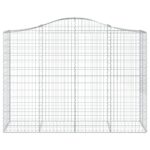 vidaXL Oblúkové gabionové koše 10 ks 200x50x140/160 cm pozink. železo – Obrázok 4