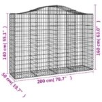 vidaXL Oblúkové gabionové koše 10 ks 200x50x140/160 cm pozink. železo – Obrázok 6