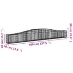 vidaXL Oblúkový gabionový kôš 3 ks 400x30x40/60 cm pozinkované železo – Obrázok 6