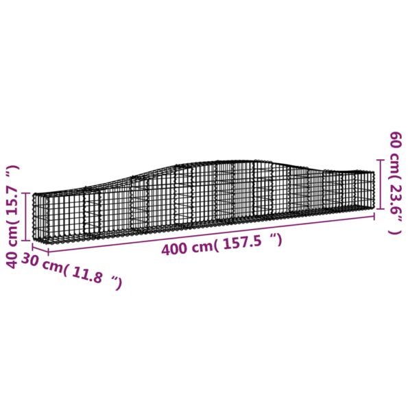 VXL8720845563714_g_en_hd_4.jpg vidaXL Oblúkový gabionový kôš 3 ks 400x30x40/60 cm pozinkované železo – Obrázok 6