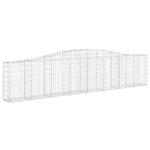 vidaXL Oblúkové gabionové koše 7 ks 400x30x80/100cm pozinkované železo – Obrázok 3
