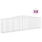 vidaXL Oblúkové gabiónové koše 8ks 400x30x100/120cm pozinkované železo – Obrázok 2