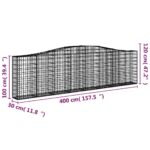 vidaXL Oblúkové gabiónové koše 8ks 400x30x100/120cm pozinkované železo – Obrázok 6