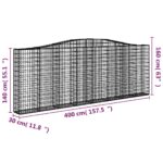 vidaXL Oblúkové gabionové koše 3 ks 400x30x140/160 cm pozink. železo – Obrázok 6