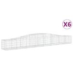 vidaXL Oblúkový gabionový kôš 6 ks 400x50x40/60 cm pozinkované železo – Obrázok 2