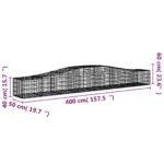 vidaXL Oblúkový gabionový kôš 6 ks 400x50x40/60 cm pozinkované železo – Obrázok 6