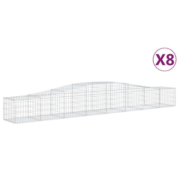 vidaXL Oblúkový gabionový kôš 8 ks 400x50x40/60 cm pozinkované železo – Obrázok 2