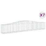 vidaXL Oblúkový gabionový kôš 7 ks 400x50x60/80 cm pozinkované železo – Obrázok 2