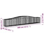 vidaXL Oblúkový gabionový kôš 20 ks 400x50x60/80 cm pozinkované železo – Obrázok 6