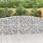 vidaXL Oblúkové gabiónové koše 9ks 400x50x100/120cm pozinkované železo