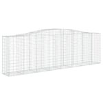 vidaXL Oblúkové gabionové koše 8 ks 400x50x120/140 cm pozink. železo – Obrázok 3