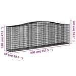 vidaXL Oblúkové gabionové koše 8 ks 400x50x120/140 cm pozink. železo – Obrázok 6
