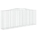 vidaXL Oblúkové gabiónové koše 3ks 400x50x160/180cm pozinkované železo – Obrázok 3