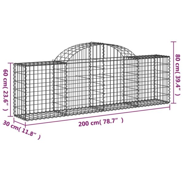 VXL8720845566548_g_en_hd_4.jpg vidaXL Oblúkový gabionový kôš 5 ks 200x30x60/80 cm pozinkované železo – Obrázok 6