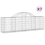 vidaXL Oblúkový gabionový kôš 7 ks 200x30x60/80 cm pozinkované železo – Obrázok 2