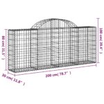 vidaXL Oblúkové gabionové koše 12ks 200x30x80/100cm pozinkované železo – Obrázok 6