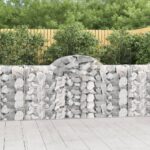 vidaXL Oblúkové gabiónové koše 9ks 200x30x100/120cm pozinkované železo