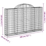 vidaXL Oblúkové gabionové koše 5 ks 200x30x120/140 cm pozink. železo – Obrázok 6
