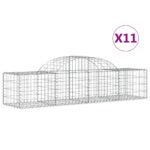 vidaXL Oblúkový gabionový kôš 11 ks 200x50x40/60 cm pozinkované železo – Obrázok 2