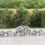 vidaXL Oblúkový gabionový kôš 15 ks 200x50x40/60 cm pozinkované železo