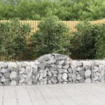 vidaXL Oblúkový gabionový kôš 9 ks 200x50x60/80 cm pozinkované železo