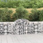 vidaXL Oblúkové gabionové koše 3 ks 200x50x80/100cm pozinkované železo