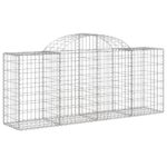 vidaXL Oblúkové gabionové koše 5 ks 200x50x80/100cm pozinkované železo – Obrázok 3