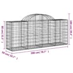 vidaXL Oblúkové gabionové koše 5 ks 200x50x80/100cm pozinkované železo – Obrázok 6
