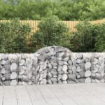 vidaXL Oblúkové gabionové koše 5 ks 200x50x80/100cm pozinkované železo