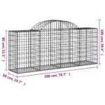 vidaXL Oblúkové gabionové koše 30 ks 200x50x80/100 cm pozink. železo – Obrázok 6