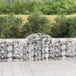 vidaXL Oblúkové gabionové koše 30 ks 200x50x80/100 cm pozink. železo