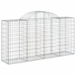 vidaXL Oblúkové gabiónové koše 3ks 200x50x100/120cm pozinkované železo – Obrázok 3