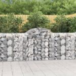 vidaXL Oblúkové gabiónové koše 3ks 200x50x100/120cm pozinkované železo