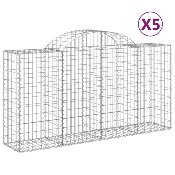 VXL8720845569068_a_en_hd_1.jpg vidaXL Oblúkové gabiónové koše 5ks 200x50x100/120cm pozinkované železo – Obrázok 2