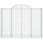 vidaXL Oblúkové gabionové koše 8 ks 200x50x140/160 cm pozink. železo – Obrázok 4