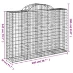 vidaXL Oblúkové gabionové koše 8 ks 200x50x140/160 cm pozink. železo – Obrázok 6