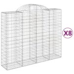 vidaXL Oblúkové gabiónové koše 8ks 200x50x160/180cm pozinkované železo – Obrázok 2