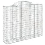 vidaXL Oblúkové gabiónové koše 8ks 200x50x160/180cm pozinkované železo – Obrázok 3