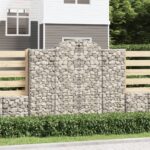 vidaXL Oblúkové gabiónové koše 8ks 200x50x160/180cm pozinkované železo