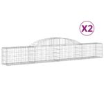 vidaXL Oblúkový gabiónový kôš 2 ks 300x30x40/60 cm pozinkované železo – Obrázok 2