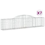vidaXL Oblúkový gabionový kôš 7 ks 300x30x60/80 cm pozinkované železo – Obrázok 2