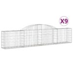 vidaXL Oblúkový gabionový kôš 9 ks 300x30x60/80 cm pozinkované železo – Obrázok 2