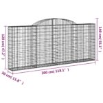 vidaXL Oblúkové gabionové koše 6 ks 300x30x120/140 cm pozink. železo – Obrázok 6