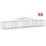 vidaXL Oblúkový gabionový kôš 6 ks 300x50x40/60 cm pozinkované železo – Obrázok 2