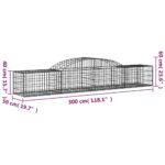 vidaXL Oblúkový gabionový kôš 6 ks 300x50x40/60 cm pozinkované železo – Obrázok 6