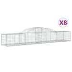 vidaXL Oblúkový gabionový kôš 8 ks 300x50x40/60 cm pozinkované železo – Obrázok 2