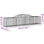 vidaXL Oblúkový gabionový kôš 3 ks 300x50x60/80 cm pozinkované železo – Obrázok 6
