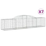 vidaXL Oblúkový gabionový kôš 7 ks 300x50x60/80 cm pozinkované železo – Obrázok 2